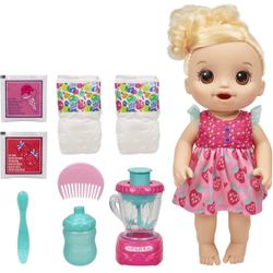 Baby Alive Magical Mixer Baby Doll Tropical Treat with Blender Accessories, Drinks, Wets, Eats, Brown Hair Toy for Kids Ages 3 and Up