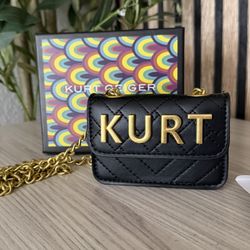 Mini Crossbody Chain Wallet Kurt Black And Gold