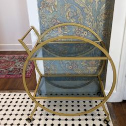 Gold And Glass Bar Cart