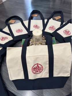 Trader Joe’s Large Blue Canvas Tote bag - NEW