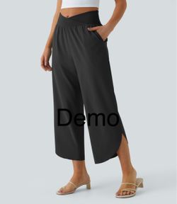 Halara Breezeful™ High Waisted Crossover Quick Dry Resort Pants with Pockets (M; Regular)
