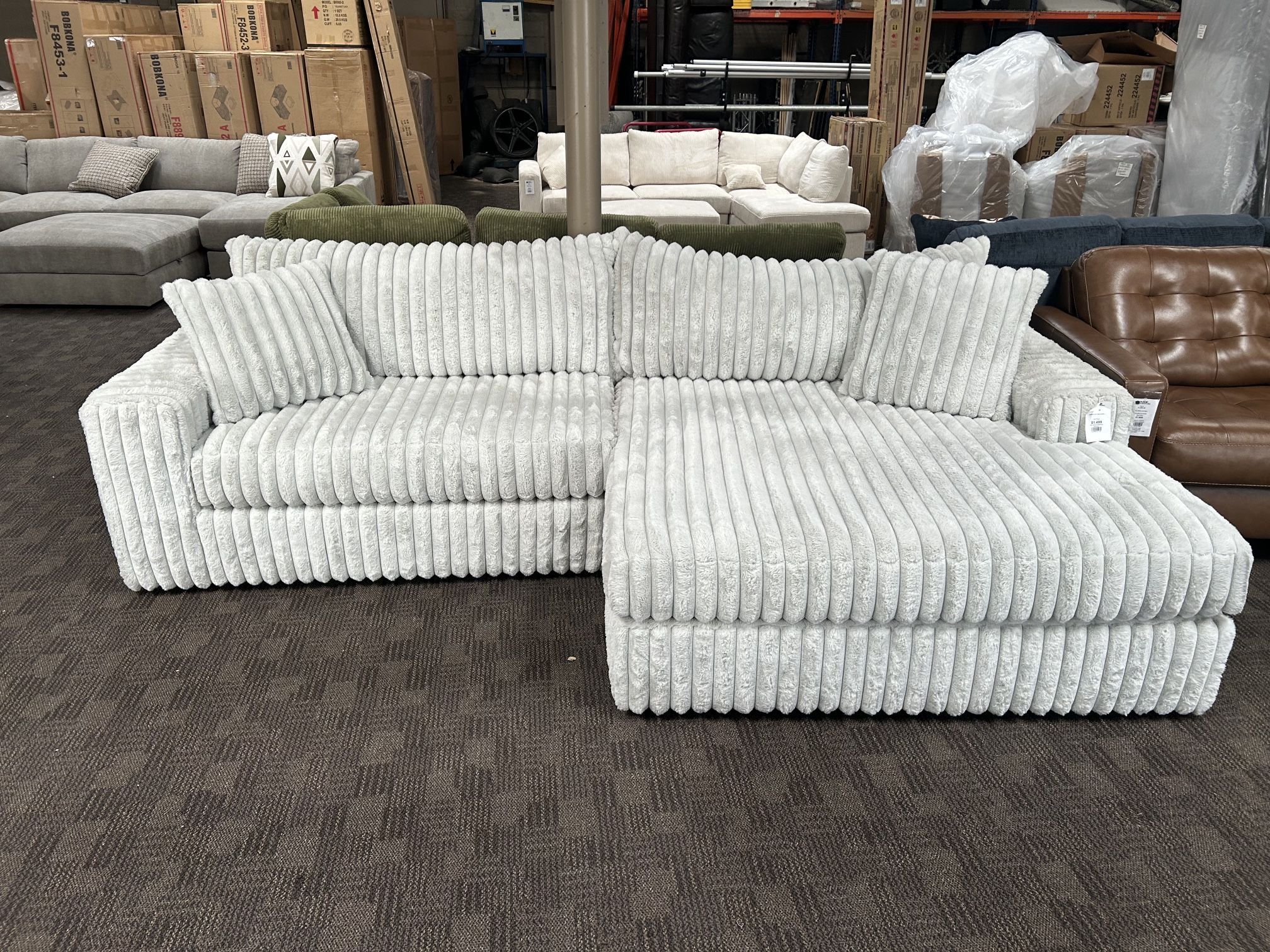 Grey White Oversized Deep Sectional