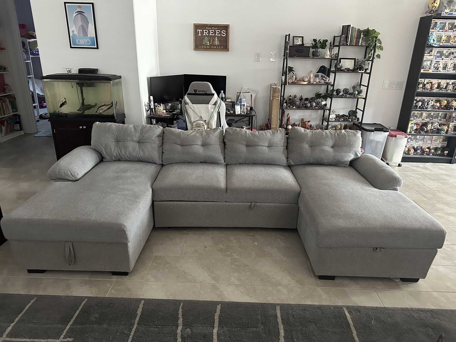 💥 Wayfair Sectional Couch w/ Storage & Pull-Out Bed - $200 (Must Pick Up)