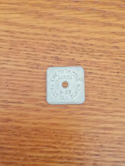 Vintage Colorado Sales Tax Token One Fifth Cent (1/5) Square