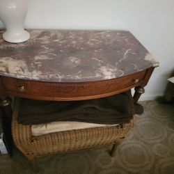 Marble Topped Table With Drawer