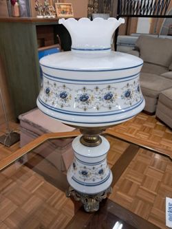 Quoizel Abigail Adams Milk Glass Hurricane Lamp
