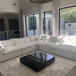 5 Piece Belgian Linen Flax Cloud Couch Sectional Brand NEW