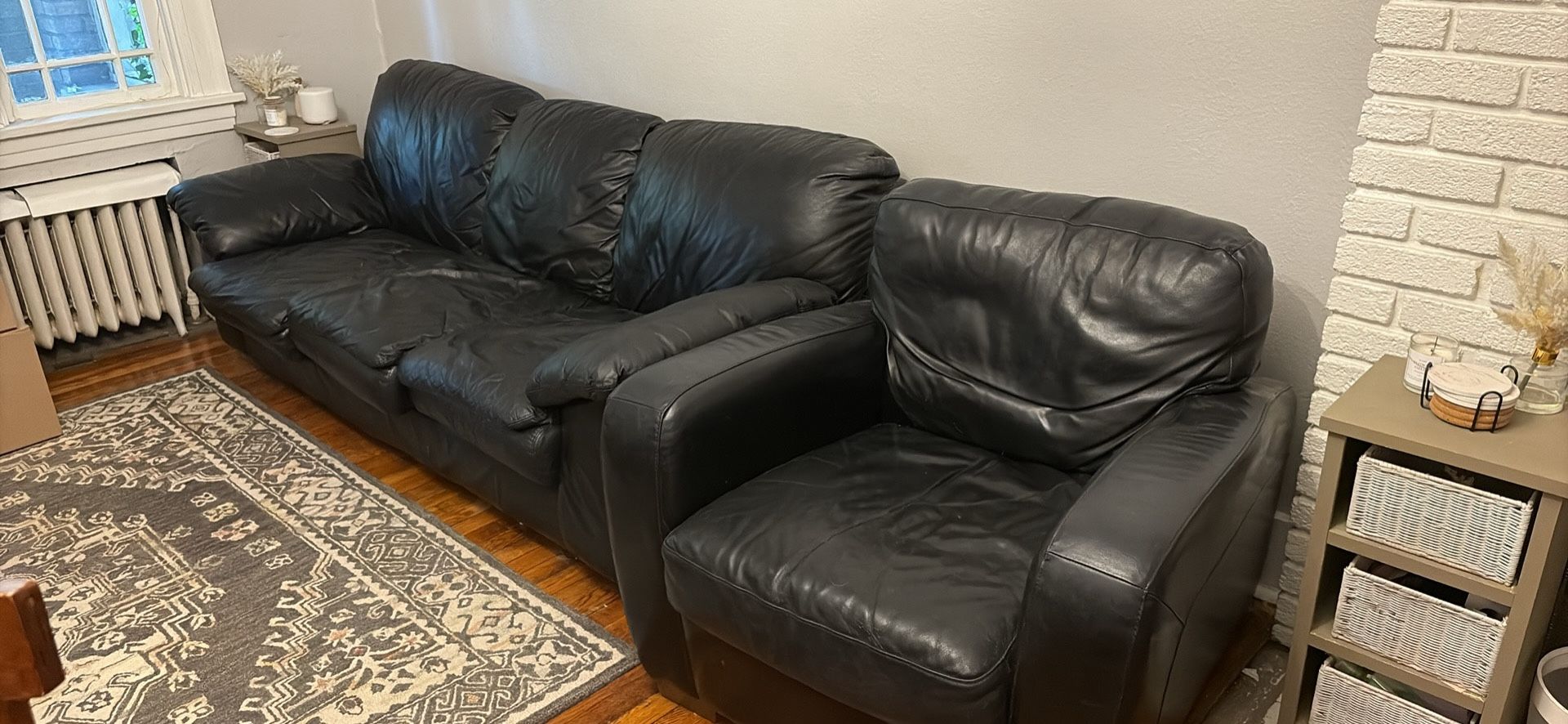 Black Couch And Armchair