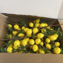 4 sets - 6 PCS Lemon home Decor Fake Lemons Branch event center pieces  -1126