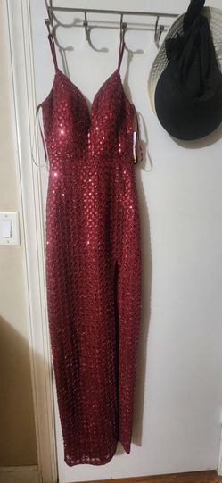 small S Dark red gown dress new prom. wedding