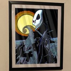 The Nightmare Before Christmas Evil Jack Skellington Custom Art Piece On Frame