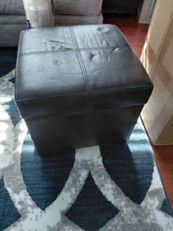 Brown leather ottoman 2 available