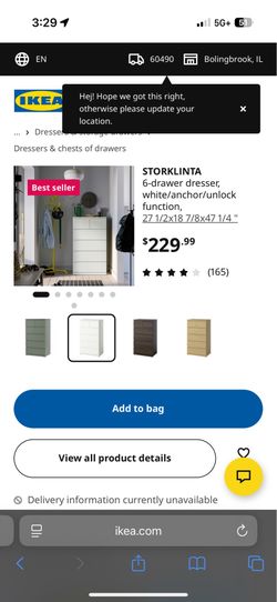 IKEA White 6 Drawer Dressers