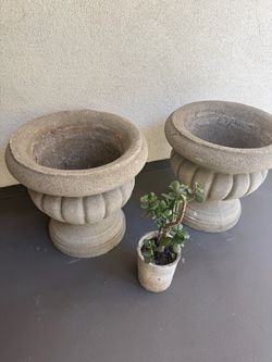 Large heavy stone pots