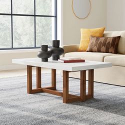 Joss and Main White Marble Coffee Table