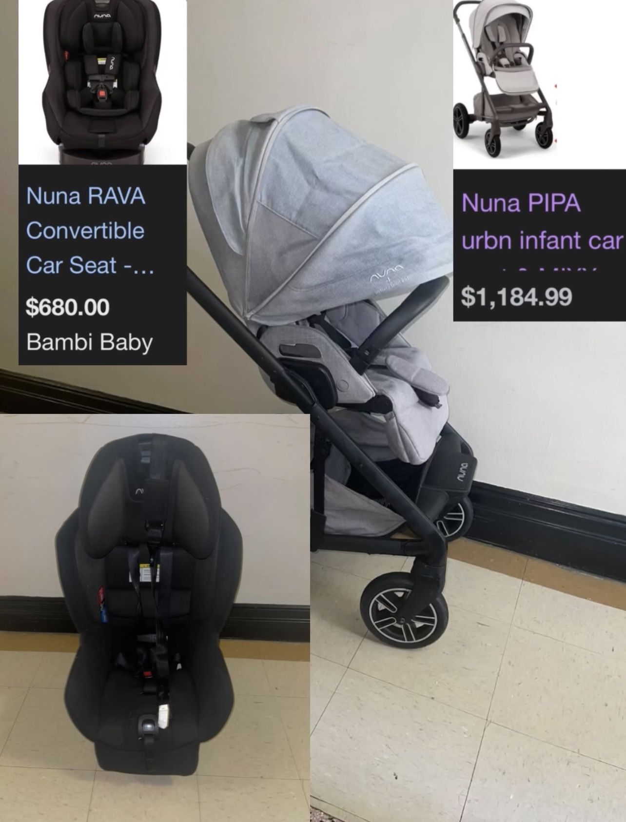 NUNA Stroller (New $1200) + NUNA CAR SEAT (New $680) STROLLERS ONLY FOR SALE, CURRENTLY $1200 A premium travel system that combines innovative safety