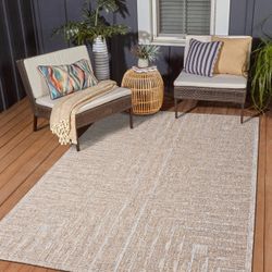 8/10 Outdoor Indoor Neutral Colors Beige Rug Carpet 