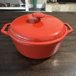 Vintage Color Cast Enameled Cast Iron Dutch Oven - Made in Ireland (Red) 