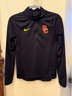 Nike Women USC Trojans Black 3/4 Zipped Long Sleeve Top Size XS