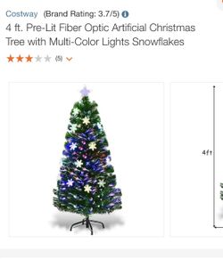 4ft Prelit Fiber Optic Artificial Christmas Tree
