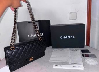 Chanel Classic Flap Bag Black Caviar Gold Hardware