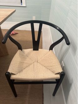 6 Rattan Wishbone Dining Chairs