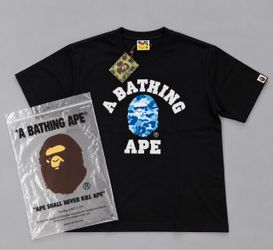 Black A Bathing Ape Blue Camo Tee