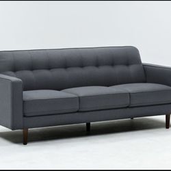 London Gray 82” Living Spaces Couch With Chaise