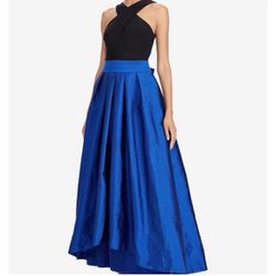Ralph Lauren Prom Dress, Black And Royal Blue BallGown Size 8