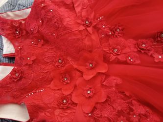 Red flower child dress