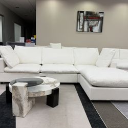 (FREE DELIVERY!🚚) WHITE CLOUD DUPE SECTIONAL COUCH