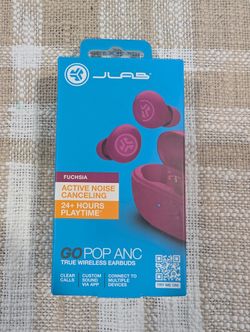 JLab Go Pop ANC True Wireless Bluetooth Earbuds Fuchsia