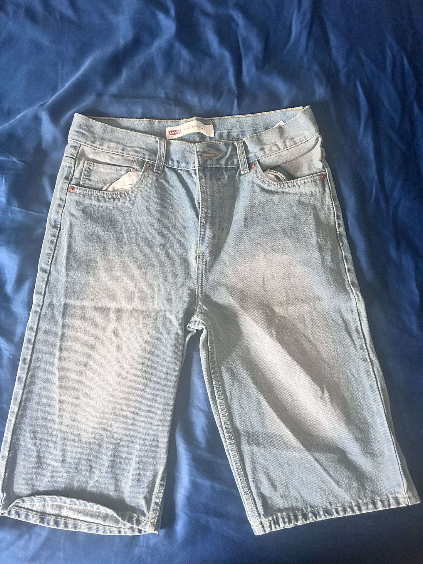 Light Blue Washed Levi Shorts