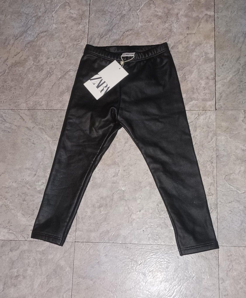 Zara Faux Leather Toddler Tights