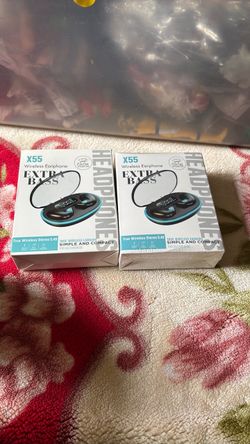 X55 Wireless Earbuds Extra Bass – 2 Pack