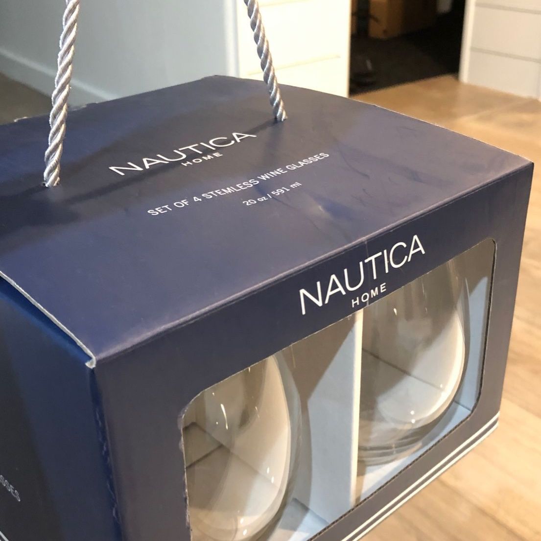Set of 4 Stemless Wine Glasses - Nautica Home