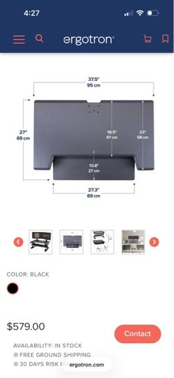 Ergotron Black Standing Desk Converter