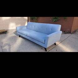 Beautiful Mid Century Modern Baby  Blue Sofa.