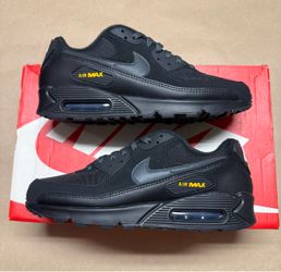 Nike Air Max 90 Black Speed Yellow Mens sz 9 Running Shoes Rare!