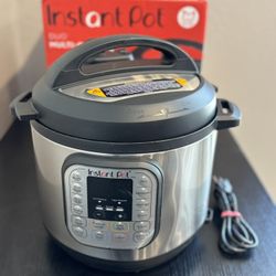 Instant Pot Duo 6 Quart 7-in-1 Programmable Stainless Steel Pressure Cooker  Open box item is new has small dent only comes with what is pictured!  Th