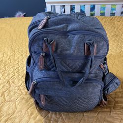 gray diaper bag