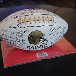 new orleans saints team autographed football