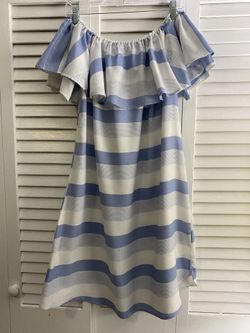Blue and White Dress, Size XL (Fits Size M perfectly)