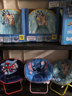 Folding Chairs. Pillows. Stuff Animals 
