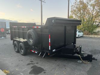  Sky Trailers Dump Trailer / Hydraulic Dump 8.5X14X3 Heavy Duty with Extensions