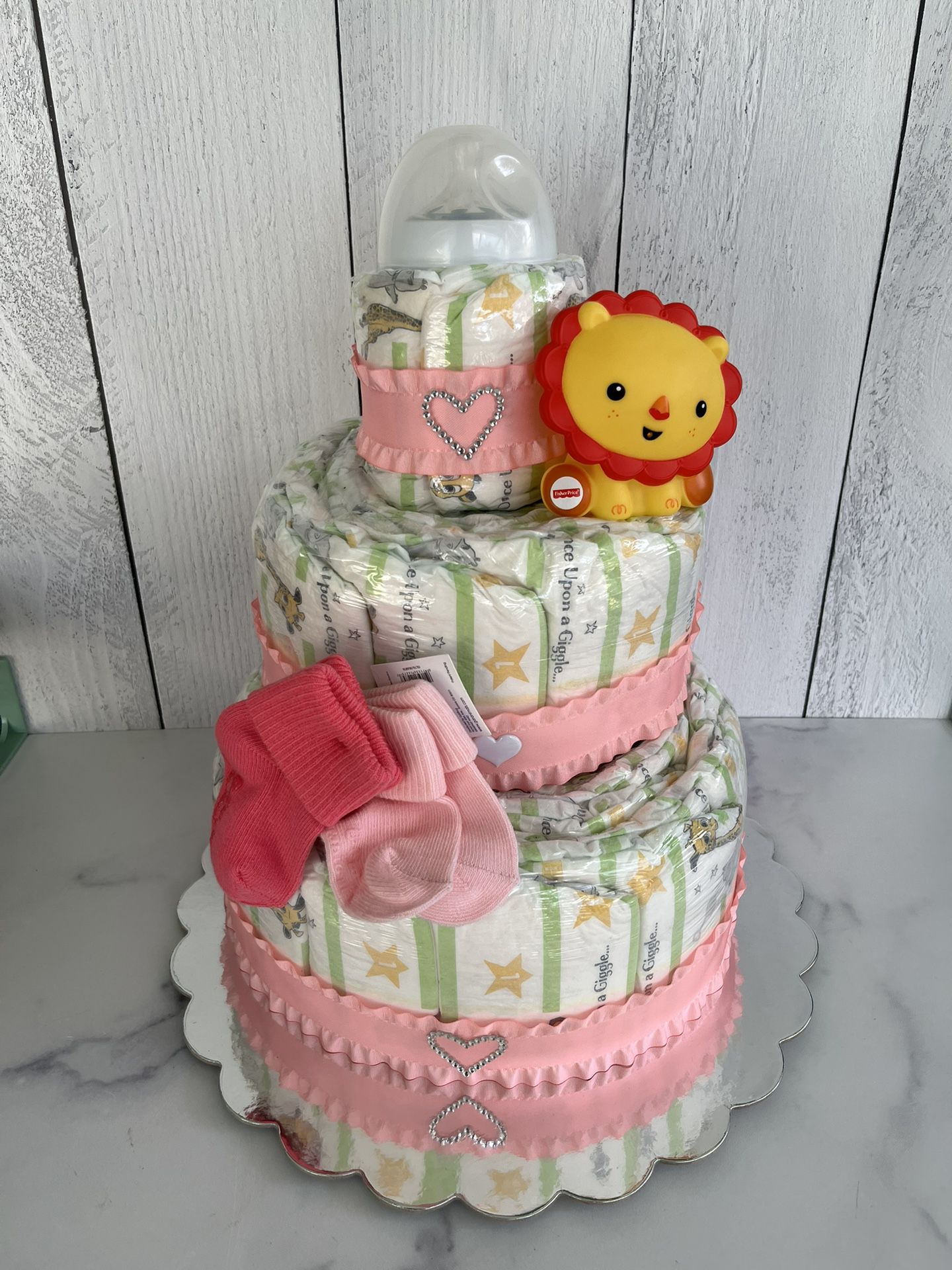 Baby Girl Diaper Cake - New