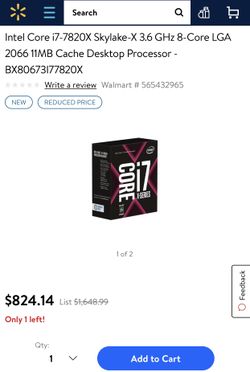 Intel® Core™ i7-7820X X-series Processor 11M Cache, up to 4.30 GHz