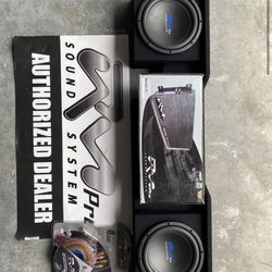 COMBO CAR AUDIO TRUCK 2 SUBWOFFER WITH BOX 2 SPEAKER MIDS AMPLIFIER 1609.4 KIT INSTALATION