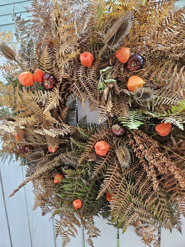 Autumn Wreath Natural Wreath Fall Wreath Pumpkin Wreath