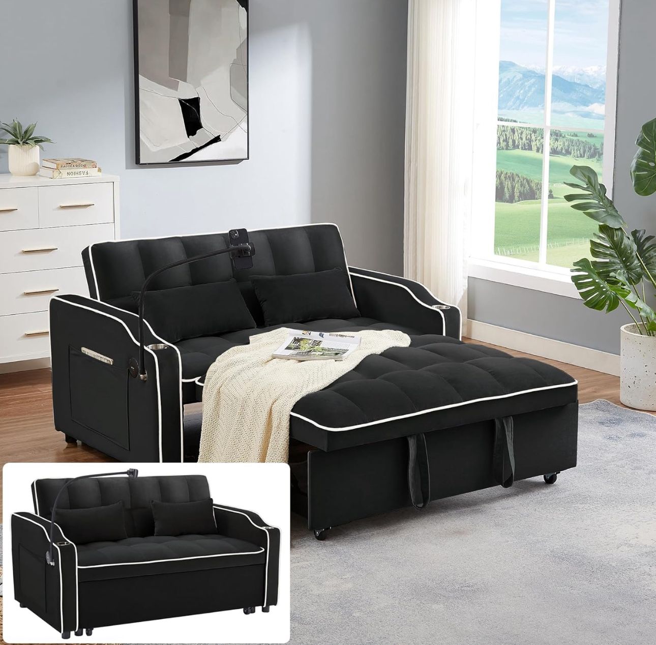 Sofa Bed, Sleeper with Pull Out Bed